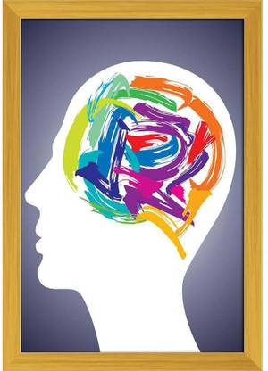 Human Head Thinking D2 Paper Poster Golden Frame Paper Print