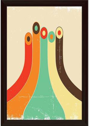 Abstract Background Retro Image Paper Poster Dark Brown Frame Paper Print