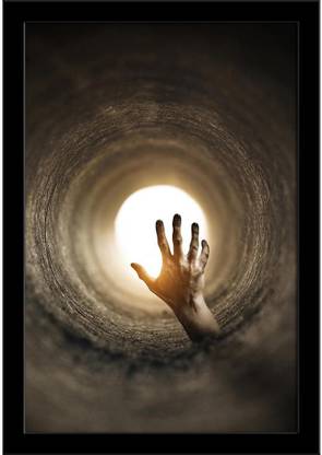 Zombified Hand Paper Poster Black Frame | Top Acrylic Glass 13inch x 19inch (33cms x 48.3cms) Paper Print