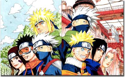 Naruto Shippuden Team Minato and Team Kakashi Animated Wall Poster Best Quality 280 gsm Fine Art Print