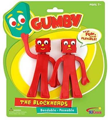NJ Croce Gumby Blockheads G & J Bendable Figure Pair