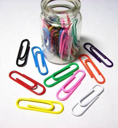 Oddy MULTICOLOUR GEM CLIP (100 PC) MEDIUM Plastic Coated MULTICOLOUR GEM clip U CLIP GEM CLIP PAPER CLIP