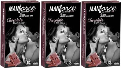 MANFORCE Chocolate Flavored (Set of 3 ) Dotted Men Condom. Condom