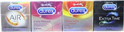 DUREX Ait Ultra Thin, Extra Ribbed, Extra Dots, Extra Time Condom