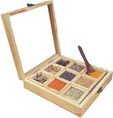MDT India Wooden Grocery Container  - 0.5 L