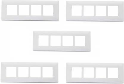 Schneider Electric Livia-8 Module Grid & 8 Module Cover Frame - Linear - White(Pack of 5) Wall Plate (White) Wall Plate