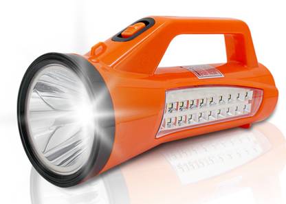Make Ur Wish 25w Laser LED Torch with Side Emergency Light 20 SMD, Rechargeable Torch 6 hrs Torch Emergency Light