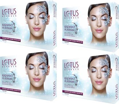 LOTUS Herbals Radiant Platinum Cellular Anti-Ageing Facial Kit _ 37 gm ( Pack Of 4 )