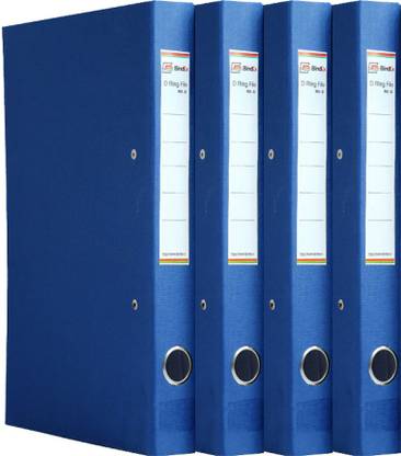 bindex Cardboard Office D Ring Binder (Blue) Pack of 4