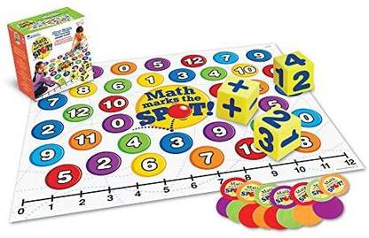 LEARNING RESOURCES Math Marks The Spot Floor Game, Homeschool, Number Recognition, Addition & Subtraction, 5+