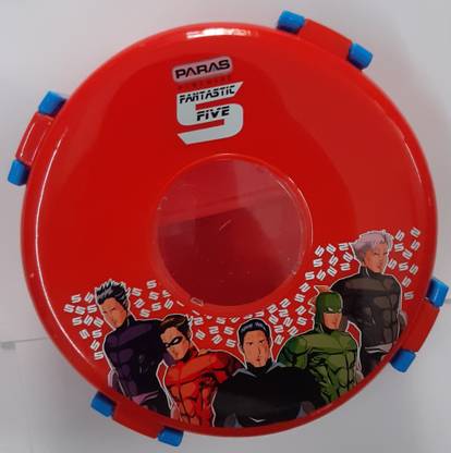 PARAS PLASTIC INDUSTRIES RED ROUND MEAL BOX 2 Containers Lunch Box