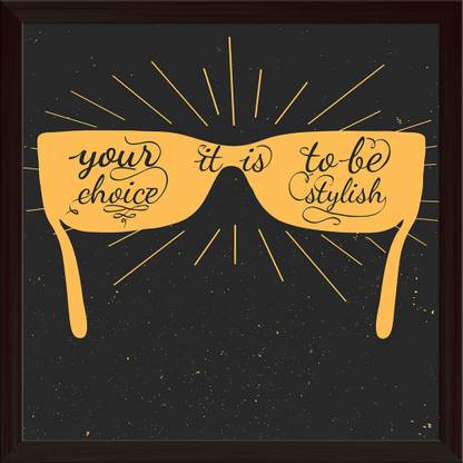 Artzfolio Black & Orange Inspirational Typography Art Quote Tabletop Painting Dark Brown Frame 8inch x 8inch (20.3cms x 20.3cms) Digital Reprint 8.5 inch x 8.5 inch Painting