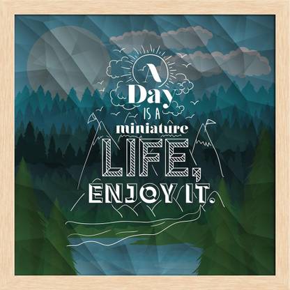 Artzfolio Motivational Typography Quote Message Design D18 Tabletop Painting Natural Brown Frame 10inch x 10inch (25.4cms x 25.4cms) Digital Reprint 10.5 inch x 10.5 inch Painting