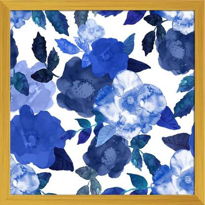 Artzfolio Abstract Watercolor Background Tabletop Painting Golden Frame 14inch x 14inch (35.6cms x 35.6cms) Digital Reprint 14.5 inch x 14.5 inch Painting
