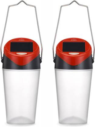 d.light Pack of two LED solar lamps combo offer Orange, White Plastic Hanging Lantern
