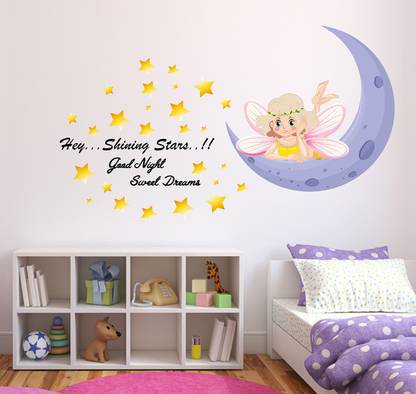 Wollzo 120 cm Good night quotes Removable Sticker