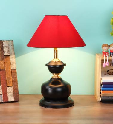 BrightDaisy 10" Red Shade with Black Lamp Base Table Lamp