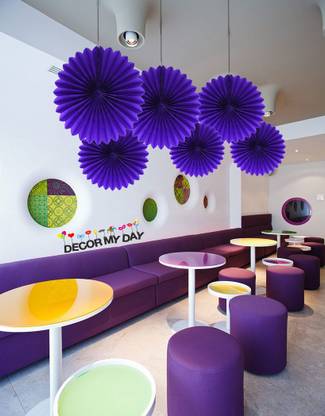Rhythm 12 PCS SET WALL DECORATION PAPER FAN SET FOR WALL /BIRTHDAY ANNIVERSARY DECORATION Pack of 12