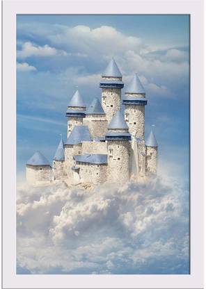 Fantasy Castle Paper Poster White Frame Paper Print