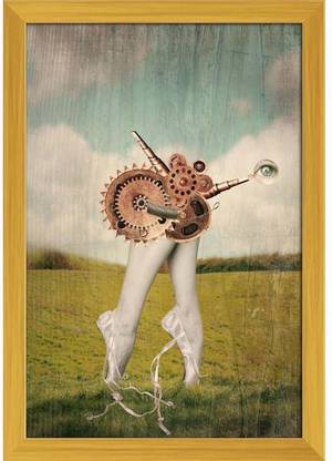 Classic Ballerina In A Ballet Slippers Paper Poster Golden Frame Paper Print