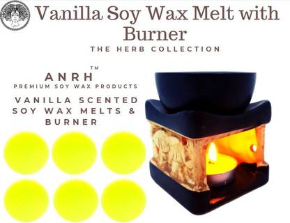ANRH Vanilla Diffuser Set, Diffuser, Blocks Vanilla Fragrance Soy Wax Melts with Wax Diffuser Set Combo - Home Fragrance