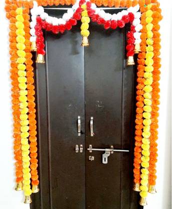 Shople India Door Decoration Item Multicolor Marigold Artificial Flower