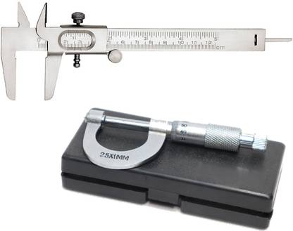 THE LABWORLD Combo Pack of Vernier caliper 0-12.5 cm and micrometer 0-25mm screw gauge Matt finish Micrometer Screw Gauge