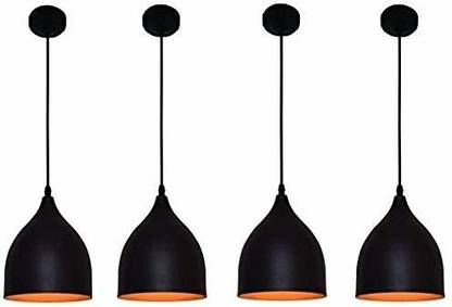 LUMINA PLUS LED LIGHTING Metal E26/E27 Pendant Ceiling Hanging Lights Lamp (Black) Size: 23 * 17 * 17cm -Set of 4 Pendant Lamp Ceiling Lamp