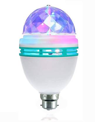 JIZ NEW COLLOCATION 360 Degree LED Crystal Rotating Bulb Magic Disco LED Light,LED Rotating Bulb Light Lamp for Party|Home |Diwali Decoration etc. Single Disco Ball