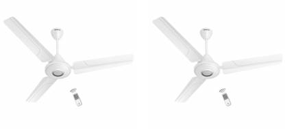 HAVELLS Efficiencia Neo 48" White 5 Star 26 Watts 1200 mm, With Remote control, pack of 2 1200 mm 3 Blade Ceiling Fan with 24 Months Warranty Anti Dust 1200 mm Ceiling Fan