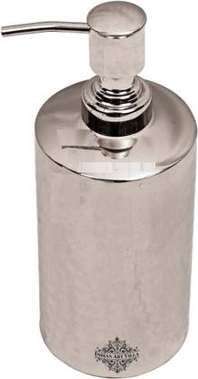 IndianArtVilla Round Silver Liquid Soap/Shampoo Dispenser, Luxury Bathroom Accessories, Silver 0.06 L Liquid Dispenser