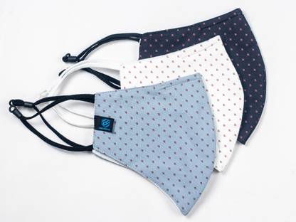 prevento Cotton Face Mask with three layer safety, Dotted Print Cotton Mask Reusable, Washable Cloth Mask With Melt Blown Fabric Layer