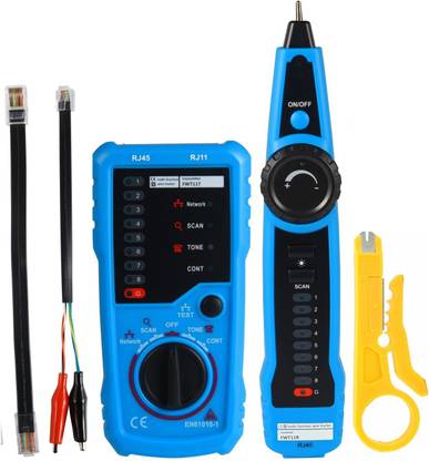 Techtest FWT11 Wire Tracker Tester LAN Network Cable Cat5 Cat6 RJ11 RJ45 Detector Telephone Wire Tracer Cable Tracker Toner Ethernet Line Finder With Snipping Tool Mini Portable Wire Stripper Crimper Pliers Crimping Tool Cable Stripping Wire Cutter Multi Tools Cut Line Pocket Multi-Tool Digital Multimeter