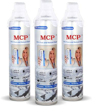 MCP Pack 0f 3 Portable oxygen can canister with inbuilt mask 12L 250 breaths Portable Oxygen Can