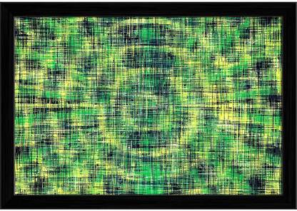 Artzfolio ArtzFolio Green Yellow & Black Abstract Background Canvas Painting Black Wooden Frame 17.5inch x 12inch (44.5cms x 30.5cms) Digital Reprint 12.5 inch x 18 inch Painting