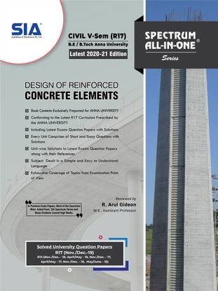 Design Of Reinforced Concrete Elements, B.E/B.Tech V-Semester (R-17) (Anna University) CIVIL Engineering, Latest 2020-21 Edition