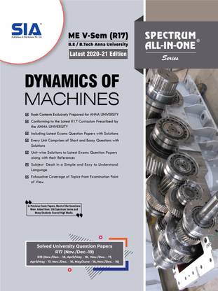 Dynamics Of Machines, B.E/B.Tech V-Semester (R-17) (Anna University) Mechanical Engineering (ME), Latest 2020-21 Edition
