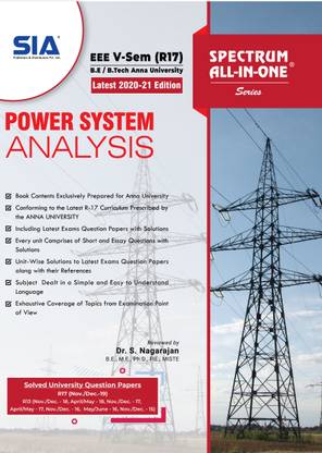 Power System Analysis, B.E/B.Tech V-Semester (R-17) (Anna University) Electrical And Electronics Engineering (EEE), Latest 2020-21 Edition