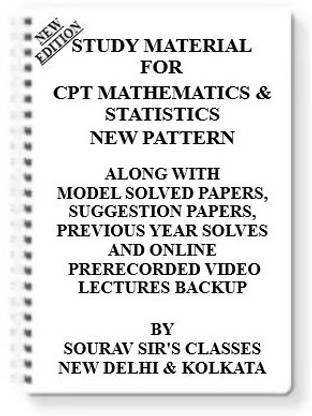 Study Notes Material On Cpt Mathematics & Statistics [pack Of 5 Books] Model Question Papers + Topicwise Analysis + Mcq Questions + Special Practice Set