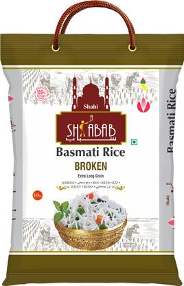 Shabab Broken Basmati Rice, 10 Kg | Gluten Free | Low Glycemic Index | Basmati Rice (Small Grain, Polished)