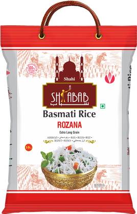 Shabab Rozana Basmati Rice, 10 Kg | Gluten Free | Low Glycemic Index | Basmati Rice (Medium Grain, Polished)