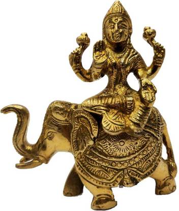 Brijwasi Bazaar Brijwasi Bazaar | Gaj Lakshmi | Goddess Lakshmi On Elephant Idol / Murti / Figurine | Home Decor Ethinic | Mathura Decorative Showpiece  -  13 cm