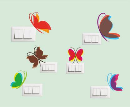 Psychedelic Collection 12 cm Decorative Switch Board Light Board Sticker Self Adhesive Sticker