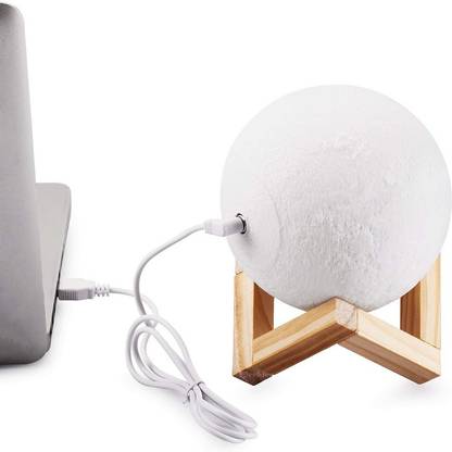 ARCHIES The soft moonlight lamp is a unique lamp and decor piece for your home or for gifting purposes. It is a durable lamp perfect to put in your courtyard, bedroom, children room, etc. The appearance of moon in various festivals is always auspicious. You can also bring joy of the moon light into your home through this pollution free, real looking moon lamp. You can adjust the color and brightness as needed. Night Lamp