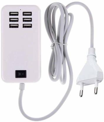 SAMI USB Expansion Adapter Multiple Plug 6 USB Ports Wall Charger Smart Adapter 20W 5A for All 5V Input Devices Samsung, Apple iPhone, iPad (White) USB Hub