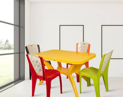 Smilemindia Plastic 4 Seater Dining Set
