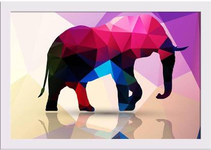 Geometric Polygonal Elephant Paper Print