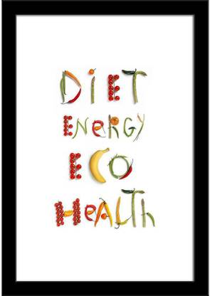 Photo of Diet, Energy, Eco & Health Paper Poster Black Frame Paper Print