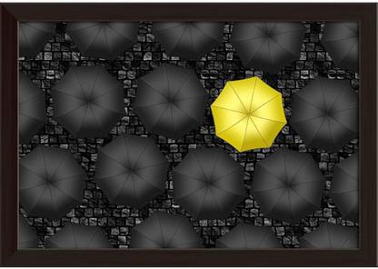 Umbrella Photo D2 Paper Poster Dark Brown Frame Paper Print