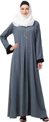 MRC Crepe Solid Abaya With Hijab